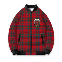 ScotsTee Shop Scottish Shaw of Tordarroch Modern Crest Tartan Bomber Puffer Jacket
