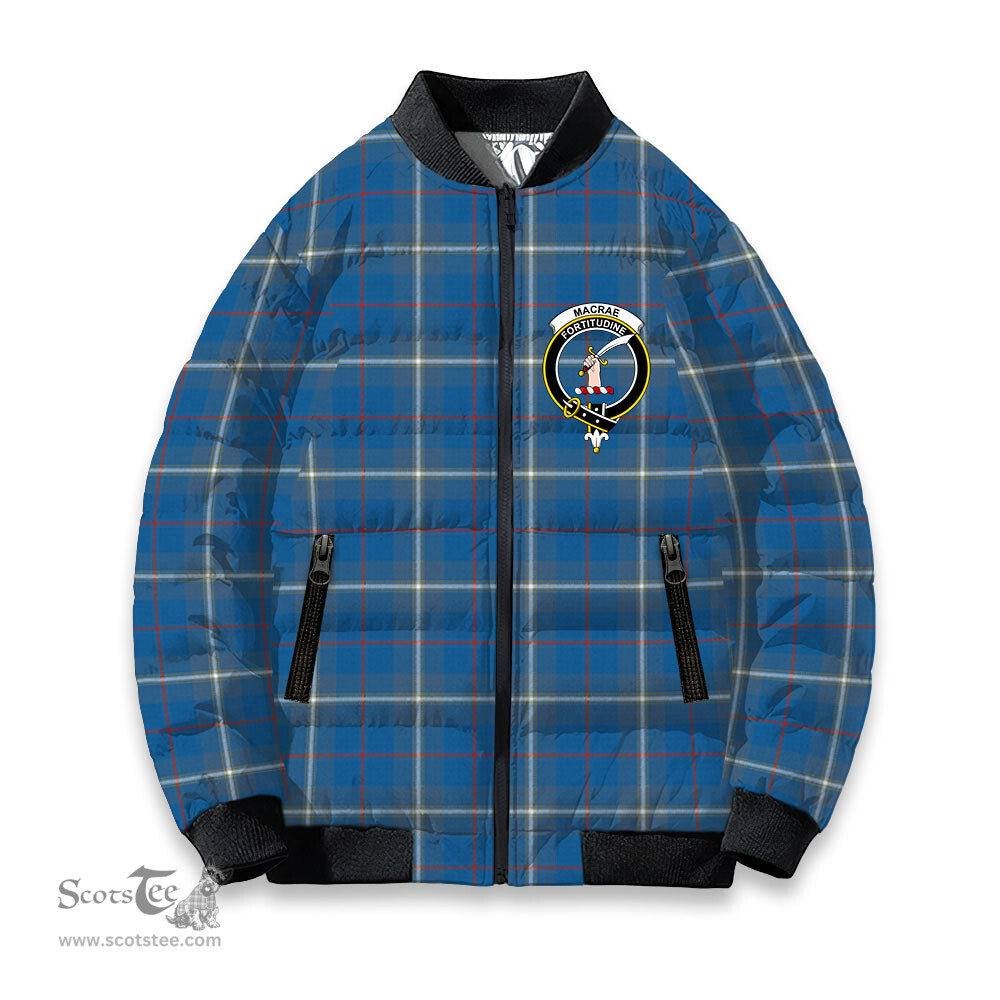 ScotsTee Shop Scottish MacRae of America Ancient Crest Tartan Bomber Puffer Jacket