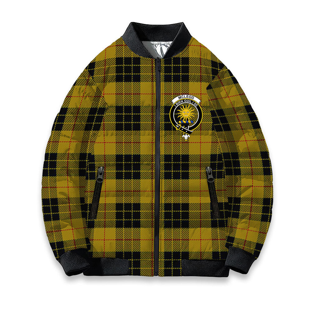 ScotsTee Shop Scottish McLeod of Lewis Ancient Crest Tartan Bomber Puffer Jacket