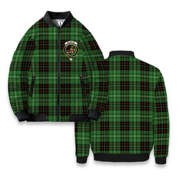 ScotsTee Shop Scottish McAuley of Lewis Ancient Crest Tartan Bomber Puffer Jacket