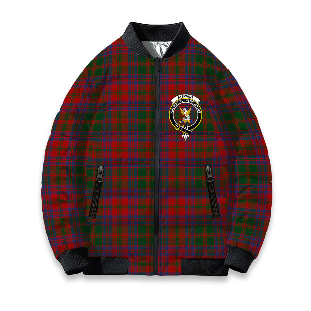 ScotsTee Shop Scottish Stewart of Urrard Crest Tartan Bomber Puffer Jacket