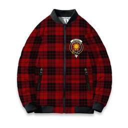 ScotsTee Shop Scottish McLeod of Raasay Crest Tartan Bomber Puffer Jacket