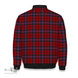 ScotsTee Shop Scottish Kelly of Sleat Red Crest Tartan Bomber Puffer Jacket