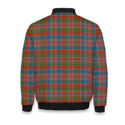 ScotsTee Shop Scottish MacDonald of Boisdale Ancient Crest Tartan Bomber Puffer Jacket