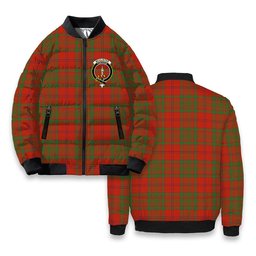 ScotsTee Shop Scottish McAlister of Glenbarr Ancient Crest Tartan Bomber Puffer Jacket