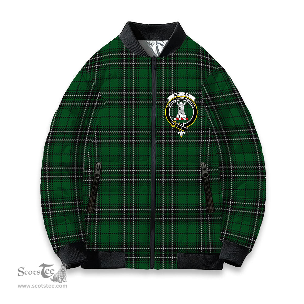 ScotsTee Shop Scottish McLean of Duart Hunting Crest Tartan Bomber Puffer Jacket