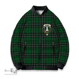 ScotsTee Shop Scottish McLean of Duart Hunting Crest Tartan Bomber Puffer Jacket