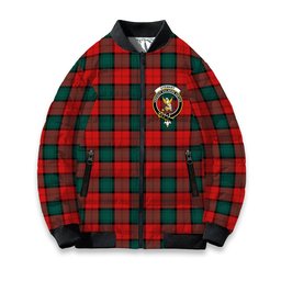 ScotsTee Shop Scottish Stewart of Atholl Modern Crest Tartan Bomber Puffer Jacket