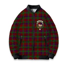 ScotsTee Shop Scottish MacDonald of Glengarry Full Dress Crest Tartan Bomber Puffer Jacket