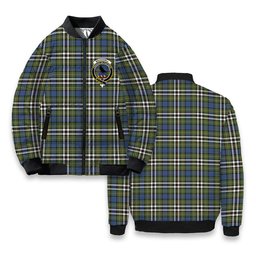 ScotsTee Shop Scottish MacDonell of Glengarry Dress Ancient Crest Tartan Bomber Puffer Jacket