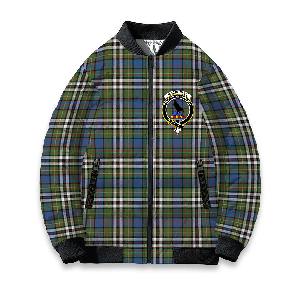 ScotsTee Shop Scottish MacDonell of Glengarry Dress Ancient Crest Tartan Bomber Puffer Jacket