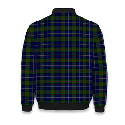 ScotsTee Shop Scottish McLeod of Harris Modern Crest Tartan Bomber Puffer Jacket