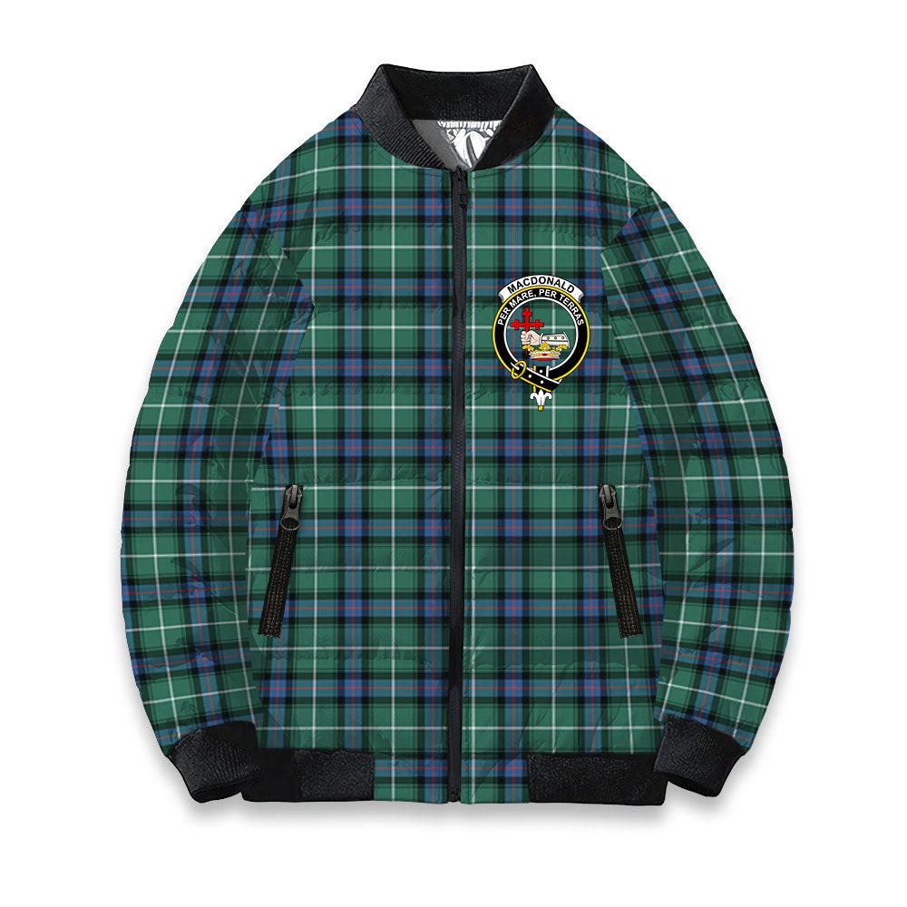 ScotsTee Shop Scottish MacDonald of the Isles Hunting Ancient Crest Tartan Bomber Puffer Jacket