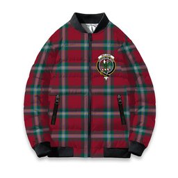 ScotsTee Shop Scottish McLaine of Loch Buie Modern Crest Tartan Bomber Puffer Jacket