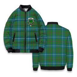 ScotsTee Shop Scottish Irvine of Bonshaw Tower Ancient Crest Tartan Bomber Puffer Jacket