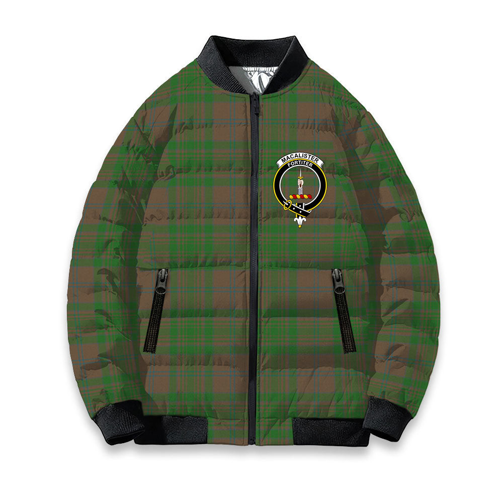ScotsTee Shop Scottish MacAlister of Glenbarr Hunting Ancient Crest Tartan Bomber Puffer Jacket