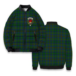 ScotsTee Shop Scottish Moncreiffe of Atholl Crest Tartan Bomber Puffer Jacket
