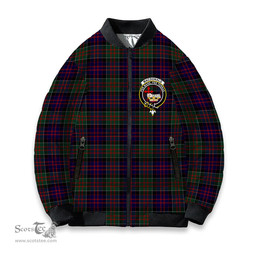 ScotsTee Shop Scottish MacDonald of Clanranald Crest Tartan Bomber Puffer Jacket
