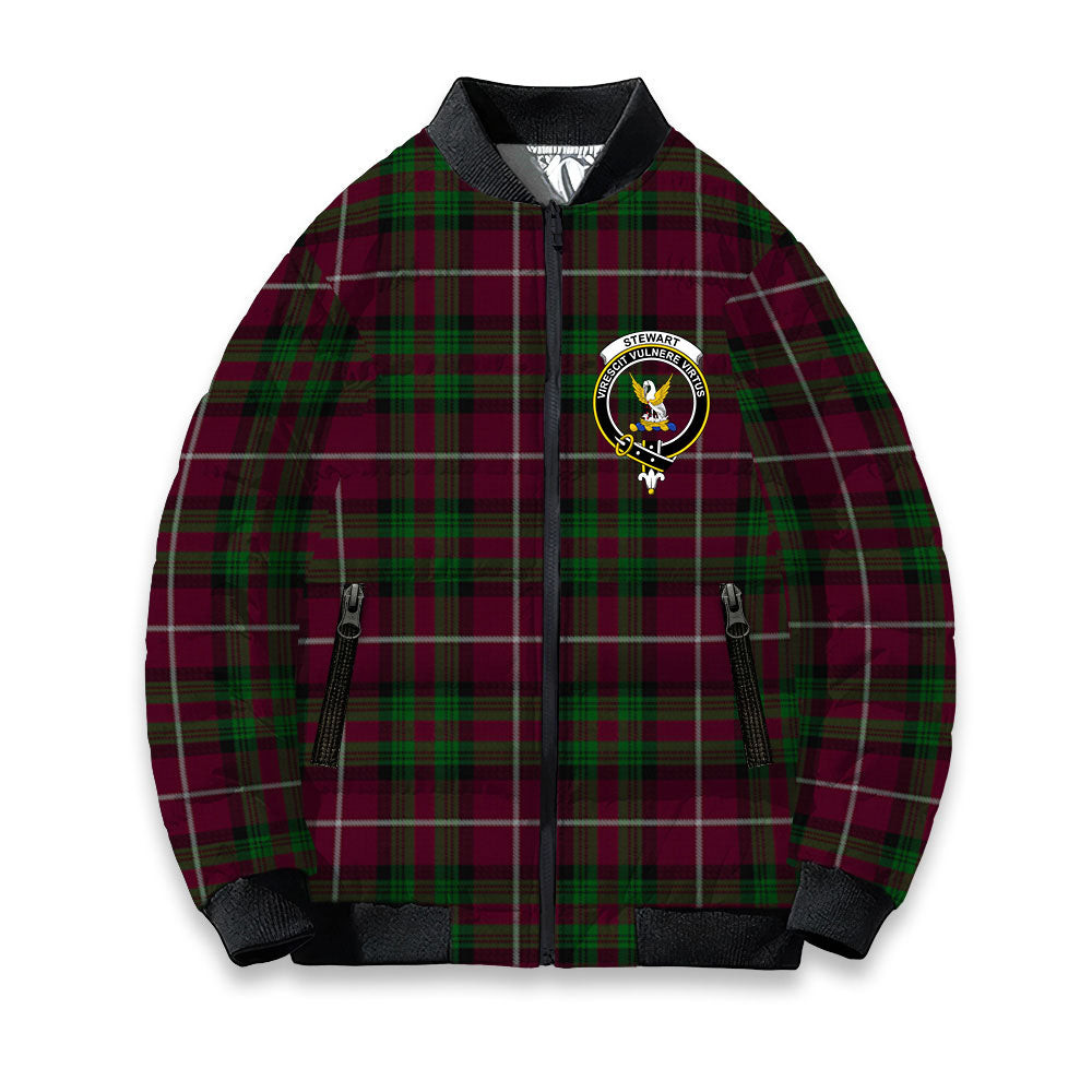 ScotsTee Shop Scottish Stewart of Bute Hunting Crest Tartan Bomber Puffer Jacket