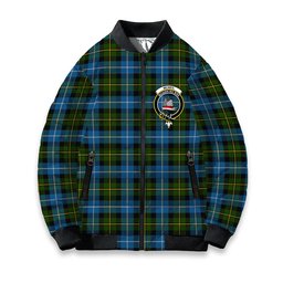 ScotsTee Shop Scottish McNeil of Barra Crest Tartan Bomber Puffer Jacket