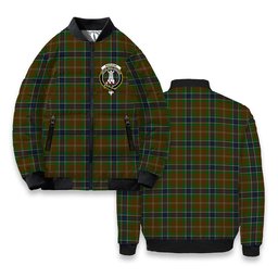 ScotsTee Shop Scottish MacLean of Kingairloch Crest Tartan Bomber Puffer Jacket