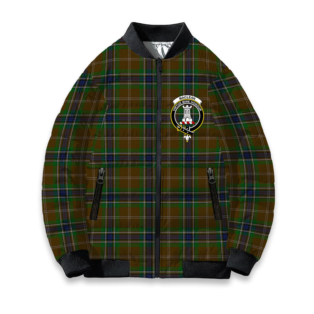 ScotsTee Shop Scottish MacLean of Kingairloch Crest Tartan Bomber Puffer Jacket