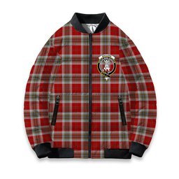 ScotsTee Shop Scottish MacLean of Duart Dress Red Crest Tartan Bomber Puffer Jacket