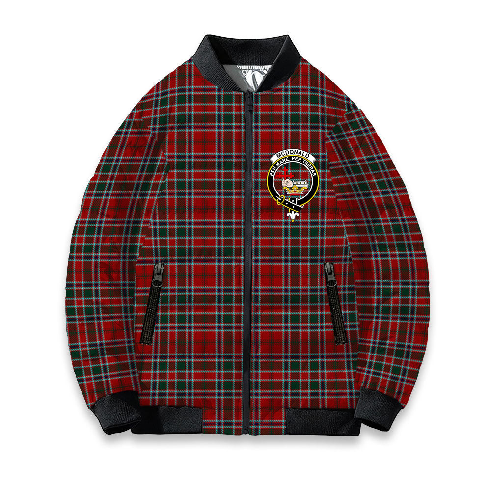 ScotsTee Shop Scottish McDonald of Lochmaddy Crest Tartan Bomber Puffer Jacket