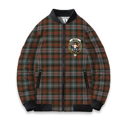 ScotsTee Shop Scottish Murray of Atholl Weathered Crest Tartan Bomber Puffer Jacket