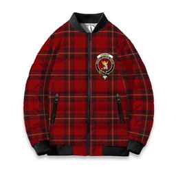ScotsTee Shop Scottish Stewart of Rothesay 1 Crest Tartan Bomber Puffer Jacket