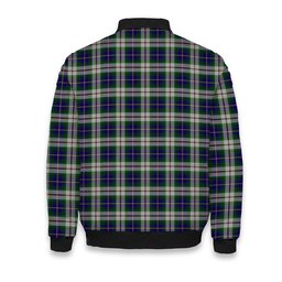 ScotsTee Shop Scottish MacLeod of California Crest Tartan Bomber Puffer Jacket