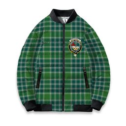 ScotsTee Shop Scottish MacDonald Lord of the Isles Hunting Ancient Crest Tartan Bomber Puffer Jacket