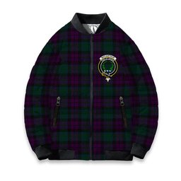 ScotsTee Shop Scottish MacArthur of Milton Hunting Crest Tartan Bomber Puffer Jacket