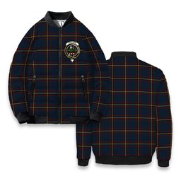 ScotsTee Shop Scottish MacLaine of Lochbuie Hunting Crest Tartan Bomber Puffer Jacket