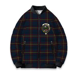 ScotsTee Shop Scottish MacLaine of Lochbuie Hunting Crest Tartan Bomber Puffer Jacket