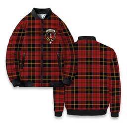 ScotsTee Shop Scottish McAlister of Skye Crest Tartan Bomber Puffer Jacket