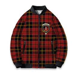 ScotsTee Shop Scottish McAlister of Skye Crest Tartan Bomber Puffer Jacket