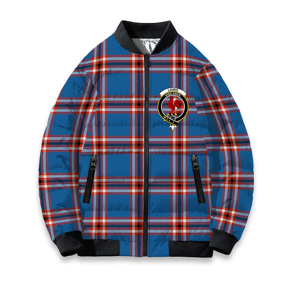 ScotsTee Shop Scottish Laing of Archiestown Ancient Crest Tartan Bomber Puffer Jacket