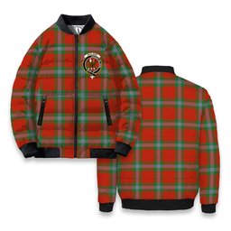 ScotsTee Shop Scottish MacLaine of Loch Buie Ancient Crest Tartan Bomber Puffer Jacket
