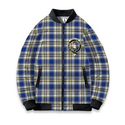 ScotsTee Shop Scottish Livingstone Dress Modern Crest Tartan Bomber Puffer Jacket