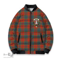 ScotsTee Shop Scottish MacLean of Duart Ancient Crest Tartan Bomber Puffer Jacket