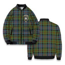 ScotsTee Shop Scottish MacDonald of Clan Ranald Ancient Crest Tartan Bomber Puffer Jacket