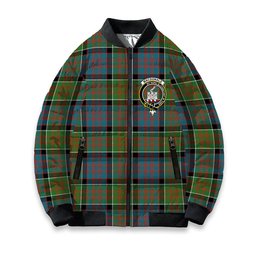 ScotsTee Shop Scottish MacDonald of Clan Ranald Ancient Crest Tartan Bomber Puffer Jacket