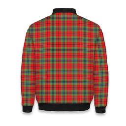 ScotsTee Shop Scottish MacLean of Duart Modern Crest Tartan Bomber Puffer Jacket