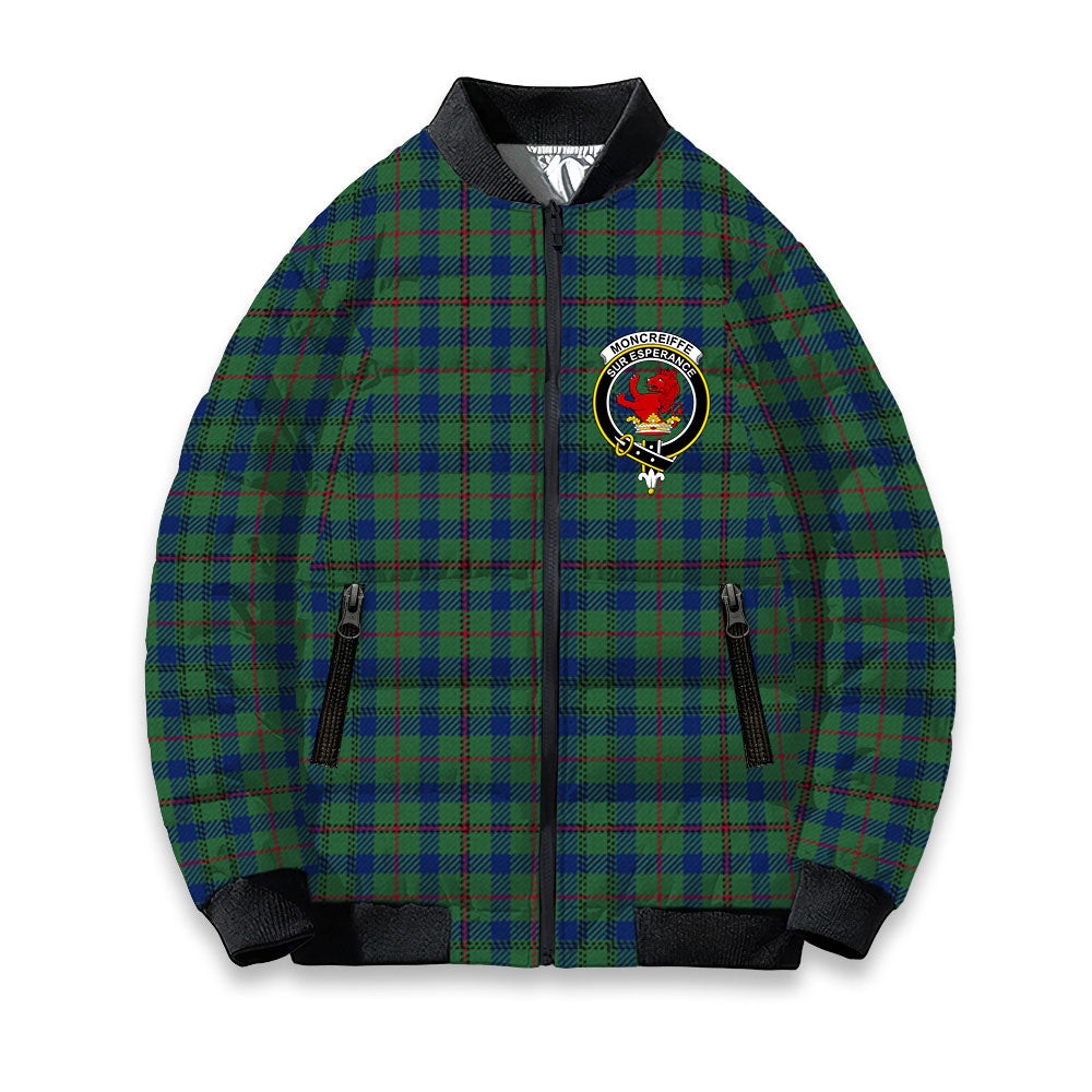 ScotsTee Shop Scottish Moncreiffe of Atholl Modern Crest Tartan Bomber Puffer Jacket