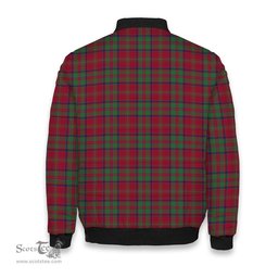 ScotsTee Shop Scottish MacDonald of Glencoe Modern Crest Tartan Bomber Puffer Jacket