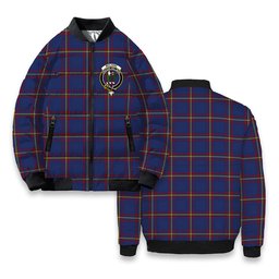 ScotsTee Shop Scottish McLaine of Lochbuie Crest Tartan Bomber Puffer Jacket