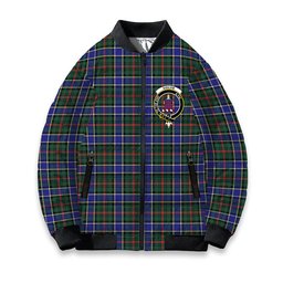 ScotsTee Shop Scottish Ogilvie (Ogilvy) Hunting Modern Crest Tartan Bomber Puffer Jacket