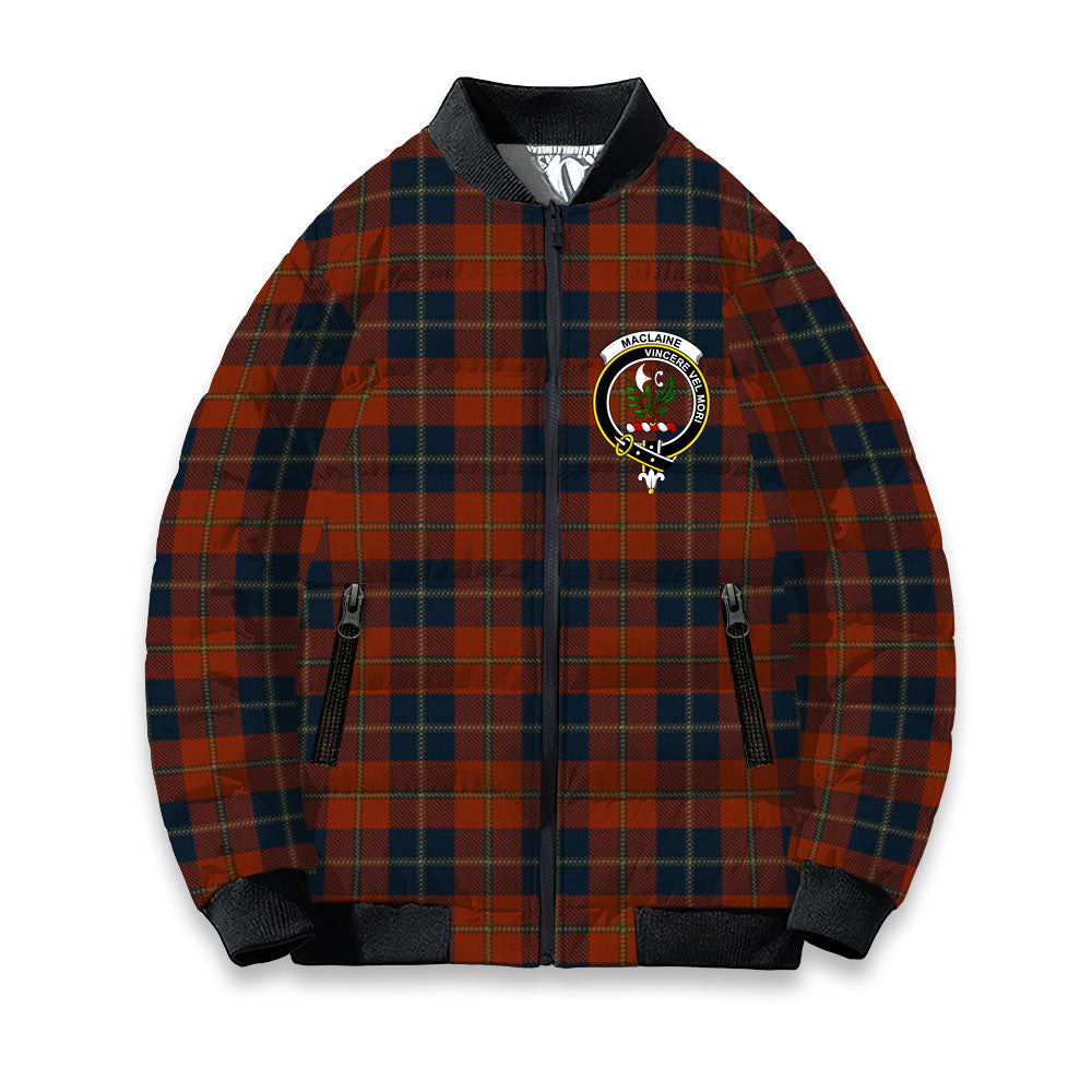 ScotsTee Shop Scottish Maclaine of Lochbuie Auld Sett Crest Tartan Bomber Puffer Jacket