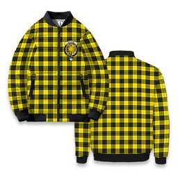 ScotsTee Shop Scottish McLeod of Lewis Modern Crest Tartan Bomber Puffer Jacket
